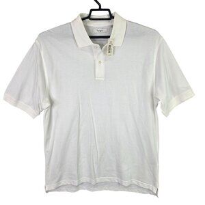 Mens Turnbury White Polo Shirt Short Sleeve 100% Cotton Size L